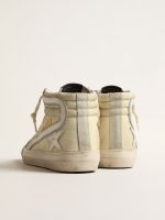 Slide in ivory nylon with white leather star and Swaroski tongue - Image 4