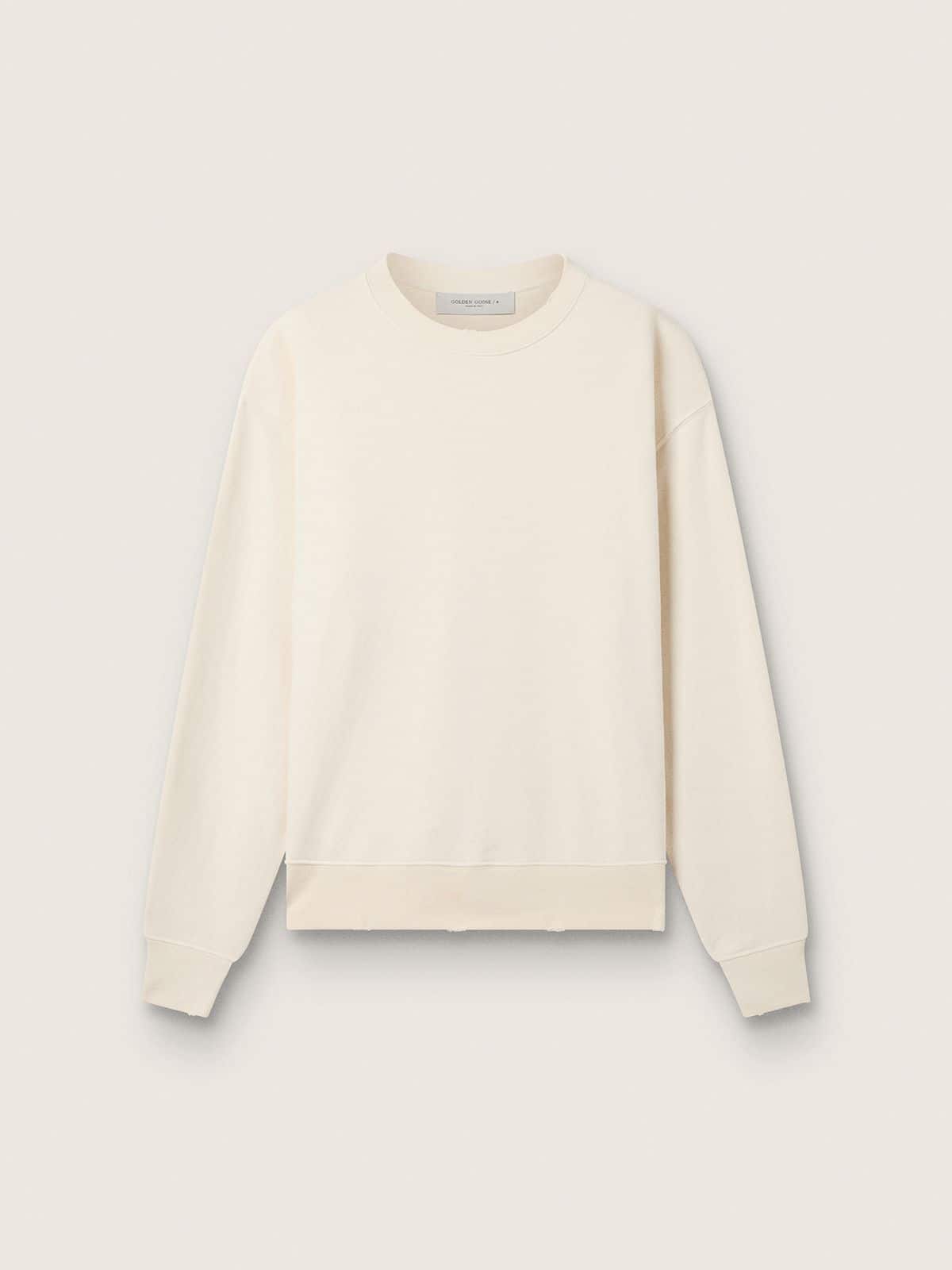 0043bea2b10c8cd73688df347985ee411bf87039281ca98c25ed9f6581ccd562 Sweatshirt in aged white with reverse logo on the back - Jersey Capsule - Image 1