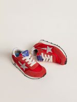 Junior Marathon in red nylon with printed star and leather heel tab - Image 2
