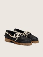 Women's Cruise loafers in black waxed suede with black hiking laces - Image 2