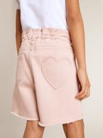 Girls' pink cotton shorts with embroidery - Image 6