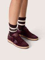 Women's Ball Star in burgundy suede with crystal star and metallic leather heel tab - Image 3