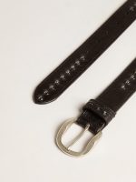 Black leather belt with studs - Image 2