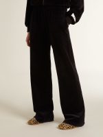 Women's joggers in velvet-effect cotton blend - Image 2