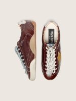 Women's True-Star in burgundy naplak with suede star and silver nappa heel tab - Image 4
