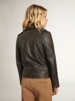Boys' biker jacket in distressed leather - Image 5
