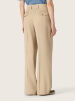 Women's wool gabardine pants in sand - Image 6