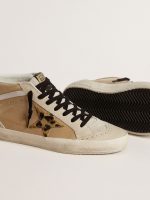 Women's Mid Star in beige naplak leather with leopard-print pony skin star - Image 3