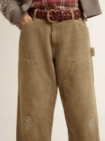Women's distressed-effect cotton pants - Image 4