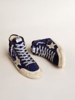 Women's Francy Penstar in bright blue sequins with ice-gray suede star - Image 2