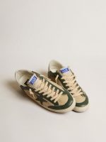 Men's Super-Star in cream mesh and green nappa with nappa star - Image 2
