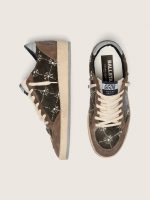 Women's Ball Star LAB in brown matelass�� velvet with rhinestones and black leather star - Image 3
