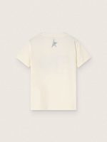 Boys' white cotton T-shirt with black print - Image 2