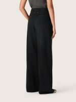 Women's pants in black cotton denim with a lived-in treatment - Image 6