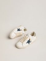Junior Super-Star in leather with glitter star and heel tab - Image 2
