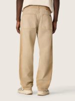 Men's pants in gradient beige cotton with check details - Image 6
