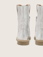 Junior Wish boots in silver metallic leather with star embroidery - Image 5