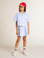 Girls' skirt with light blue stripes - Image 3