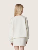Journey girls' sweatshirt in white cotton with crystals and logo - Image 6