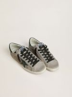 Men's Super-Star in nappa and suede with green croc-print leather star - Image 2