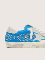 Women's Super-Star LAB in bright blue pony skin with suede star and studs - Image 4