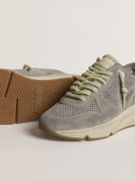 Women's Running Sole in gray suede with gray suede star and heel tab - Image 3