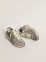 Women's Running Sole in gray suede with gray suede star and heel tab - Image 2