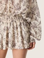 Women's cotton mini-dress with black and white floral print - Image 5