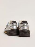 Women's Dad-Star in mesh and silver foiled leather with black suede star - Image 5