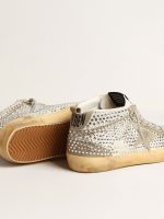 Women's Mid Star in white and dove-gray suede with Swarovski crystals - Image 4