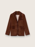 Women's jacket in brown waxed suede