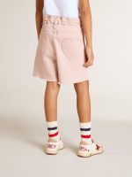 Girls' pink cotton shorts with embroidery - Image 4