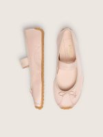 ��toile ballet flats in powder pink satin with powder pink embroidered star and elastic strap - Image 3