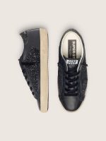 Women's Super-Star in black glitter with black suede star and leather inserts - Image 4