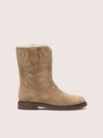 Young Wish boots in dove-gray suede with star embroidery