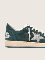 Women's Ball Star in green suede with silver glitter star - Image 4