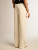 Women's white joggers with stars on the sides - Image 4