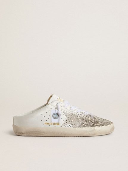 Women's Super-Star Sabot LTD with gray suede star and Swarovski crystals