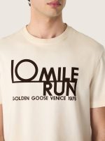 Men's T-shirt in white cotton with logo and print - Image 4