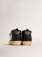 Women's Mid Star in black nappa with black glitter star and suede flash - Image 4