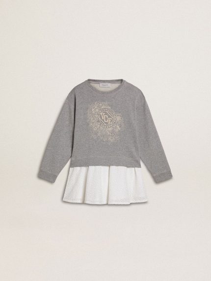 Girls' gray and white mini dress