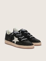 Ball Star in black suede with white star and Swarovski crystals - Image 2