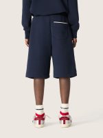 Kids' shorts in blue cotton with contrasting piping - Image 5