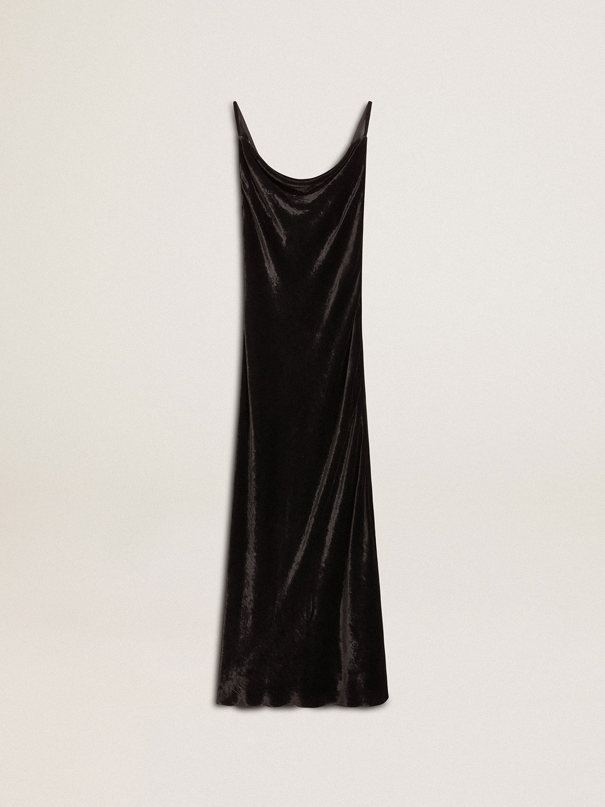 0a92867891f569d15f2ae66dc36e73a5f89ce0b9630b77ed6637ed8371bbc2d4 Women's black velvet-effect slip dress - Image 1