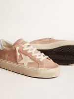 Women's Hi Star in pink suede with cream star and silver leather heel tab - Image 3