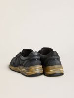 Women's Dad-Star in black naplak and crackle leather with black star and heel tab - Image 5