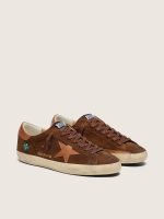 Men's Super-Star LTD in brown suede with brick-red leather star and embroidery with green beads - Image 2