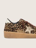 Women's Ball Star in leopard-print pony skin with platinum leather star and white leather heel tab - Image 5