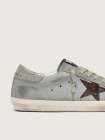 Men's Super-Star in light blue leather with burgundy croc-print star - Image 4