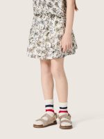 Journey girls' miniskirt in white cotton canvas with green floral print - Image 5